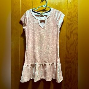 Pink velvet dress